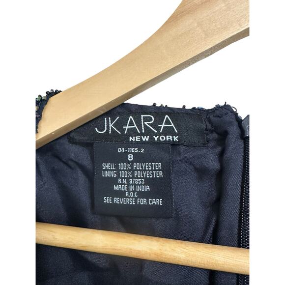 Jkara women's‎ vintage y2k beaded navy formal evening gown size 8 - Picture 4 of 6